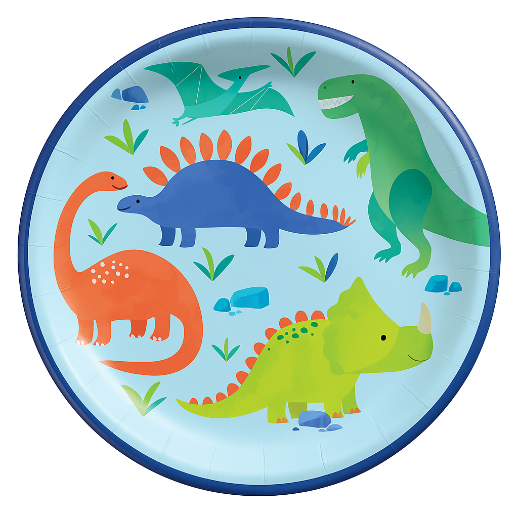 Dino Adventure 8.5" Round Paper Plates - 8 Count