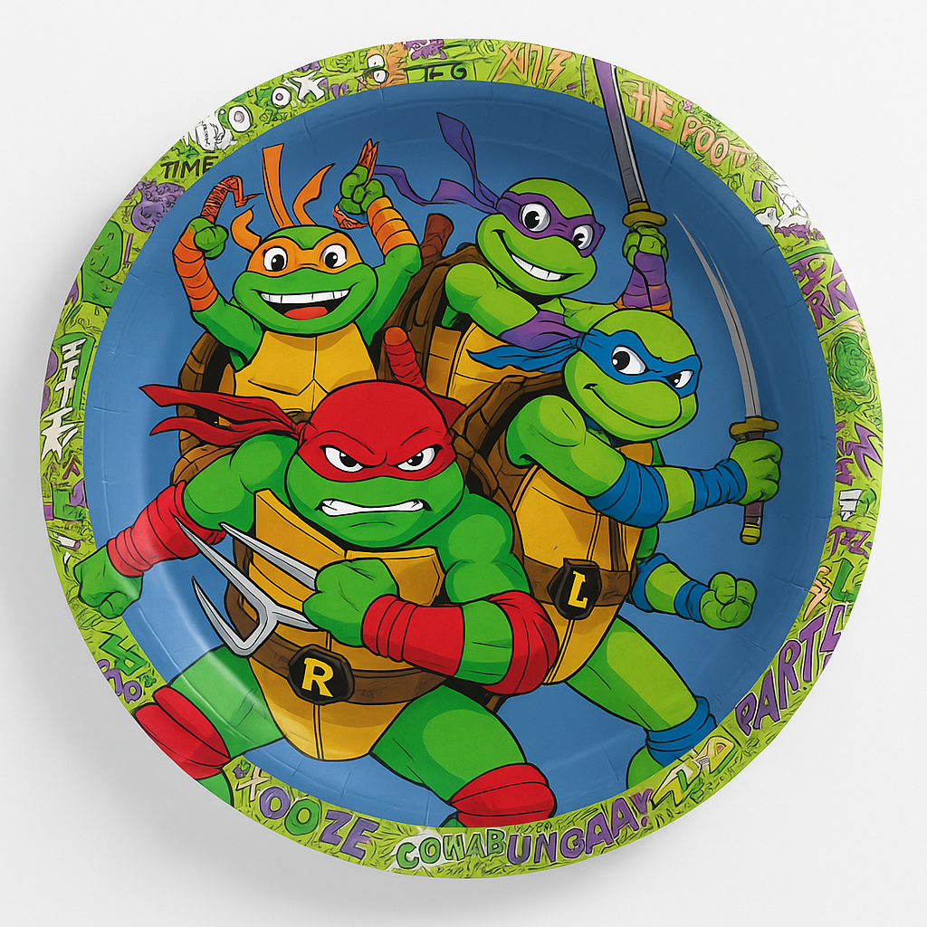 Teenage Mutant Ninja Turtles 9-Inch Round Paper Plates - 8 Pack