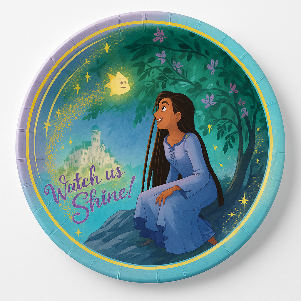 Disney Wish Asha 9-Inch Foil Appetizer Plates, 8-Pack