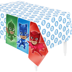 PJ Masks Plastic Table Cover - Catboy, Owlette & Gekko Design, 54x96 in.