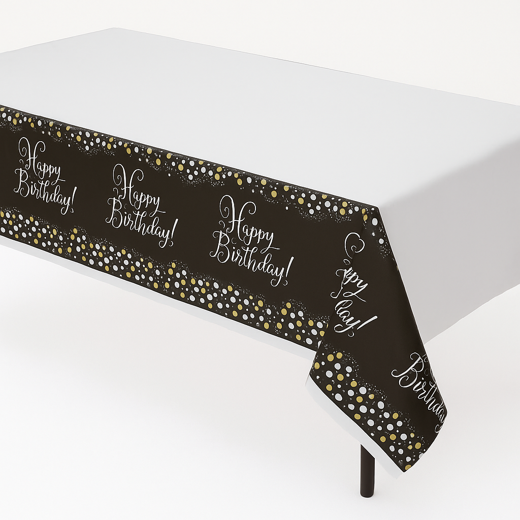 Sparkling Celebration "Happy Birthday" Reusable Table Cover