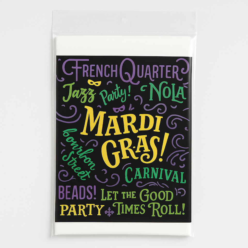 Mardi Gras Masquerade Plastic Table Cover - 3 Pack