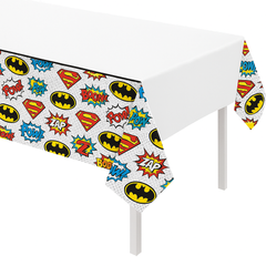 Justice League Heroes Unite Plastic Table Cover, 54x96-Inch