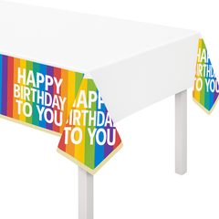 Rainbow Wishes Birthday Plastic Table Cover