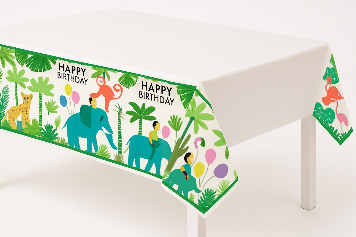 Jungle Safari Birthday Plastic Table Cover
