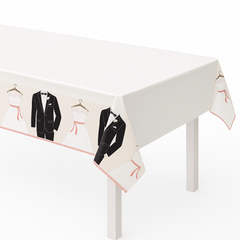 Elegant Wedding Attire Plastic Table Cover