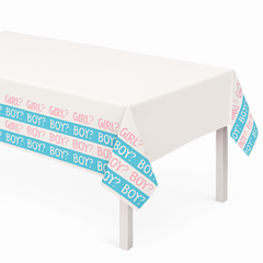 Pink or Blue? Baby Shower Plastic Table Cover