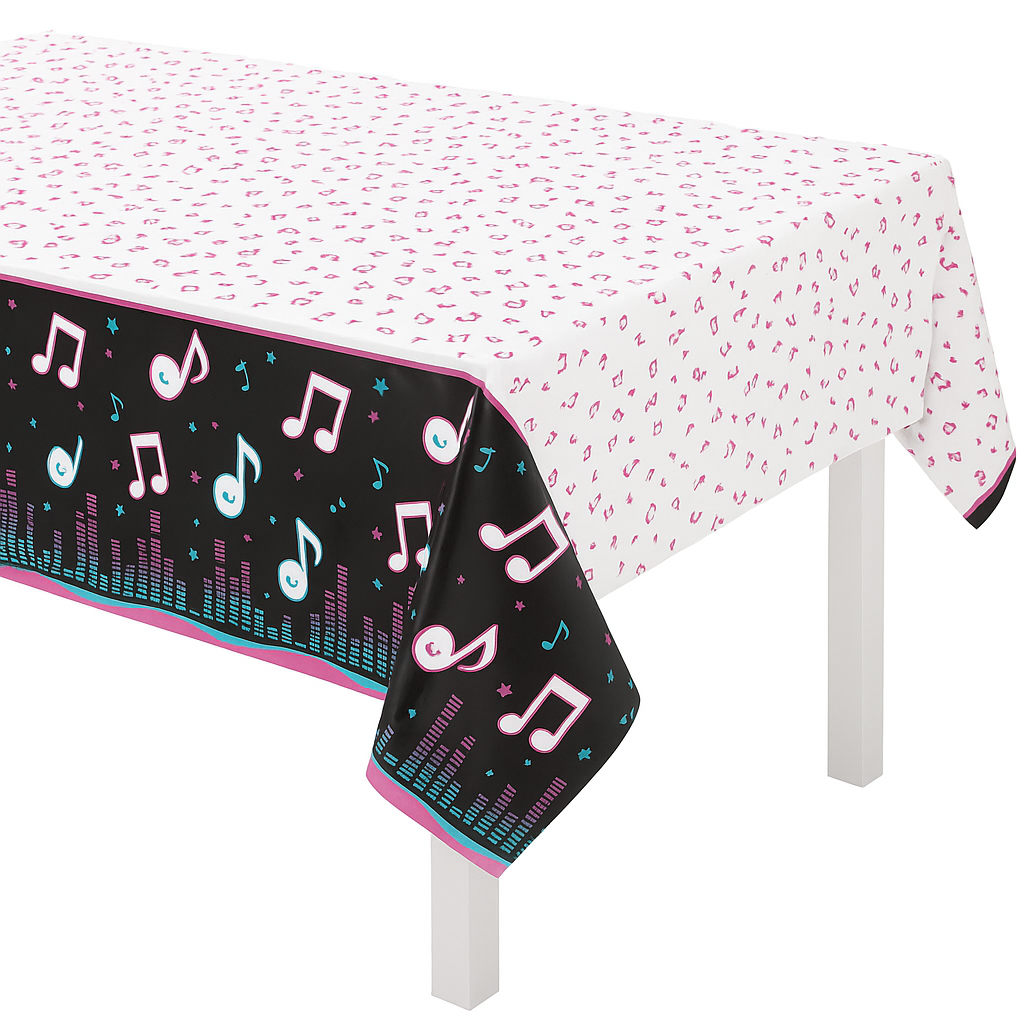 "Internet Famous" Music Theme Plastic Table Cover, 54x96 inches