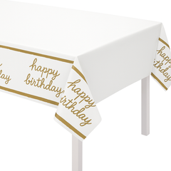 Golden Age "Happy Birthday" Reusable Plastic Table Cover