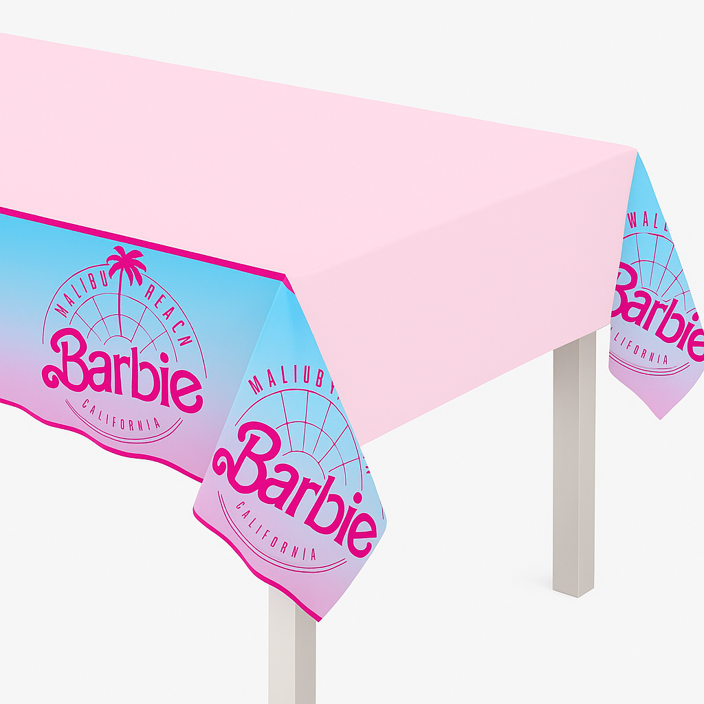 Barbie Malibu Beach Plastic Table Cover - 54x96 inches