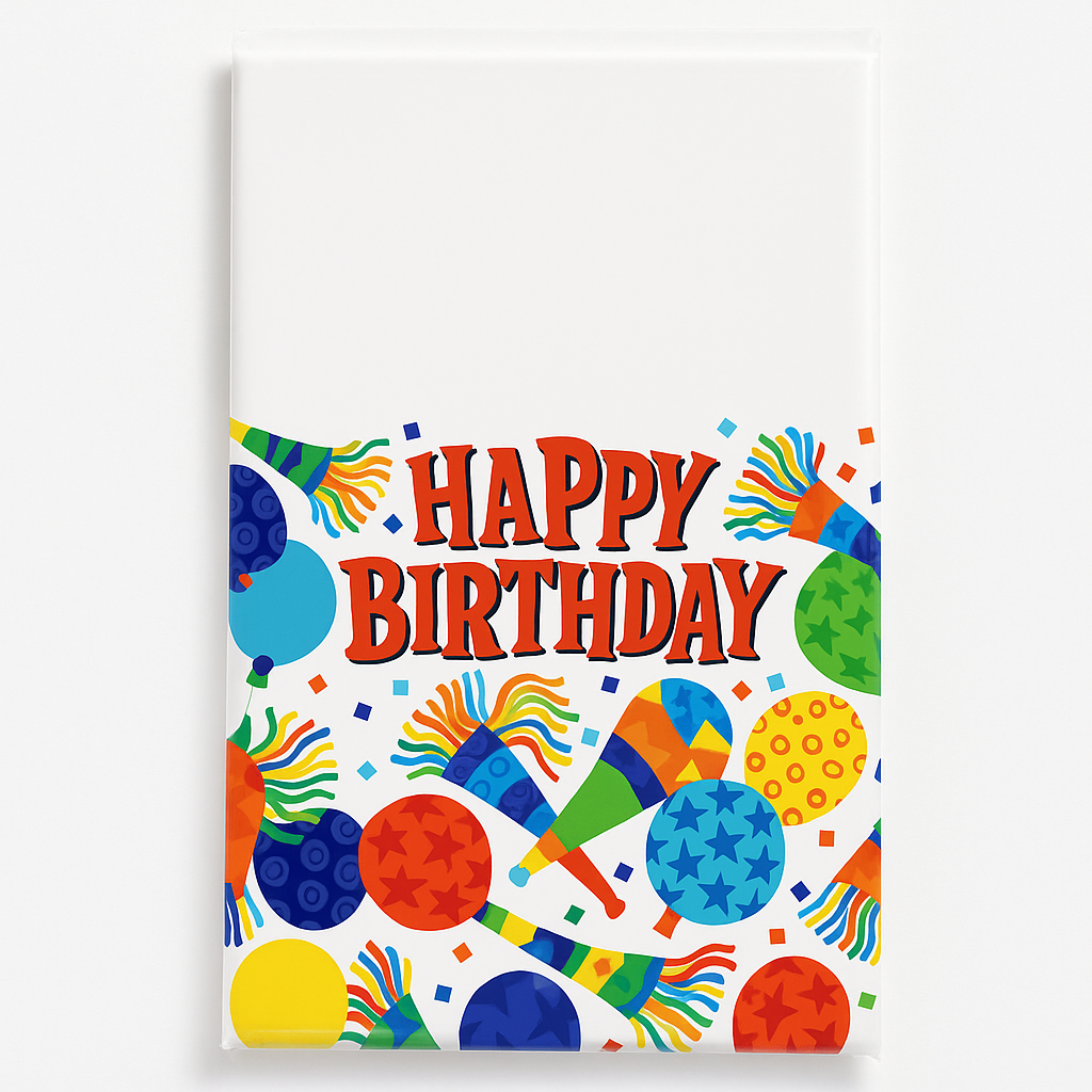 Festive Birthday Horns Plastic Table Cover