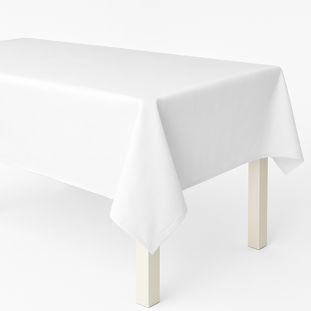 Elegant White Flannel Back Table Cover