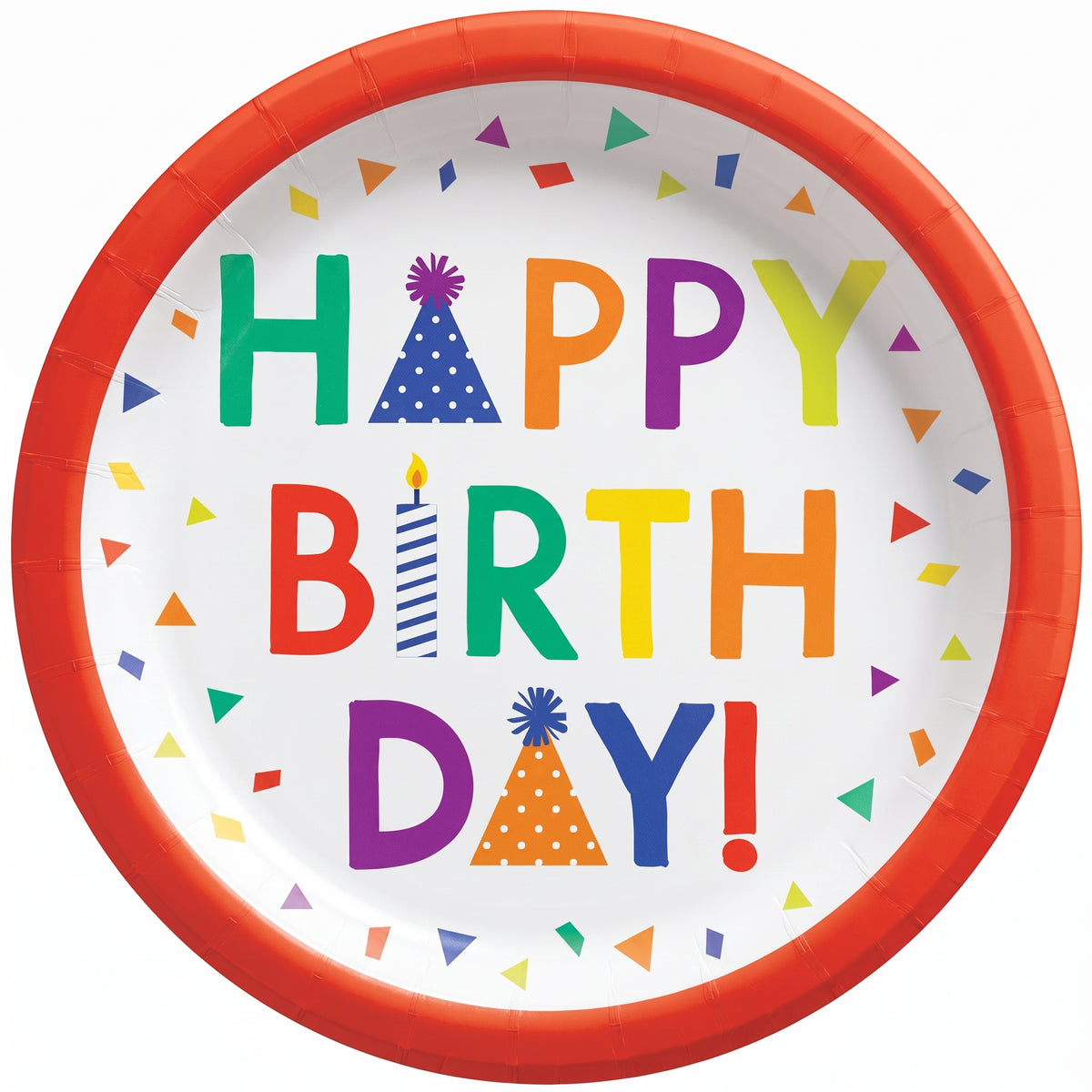 Confetti Time Birthday Paper Plates, 8.5-Inch, 8-Count