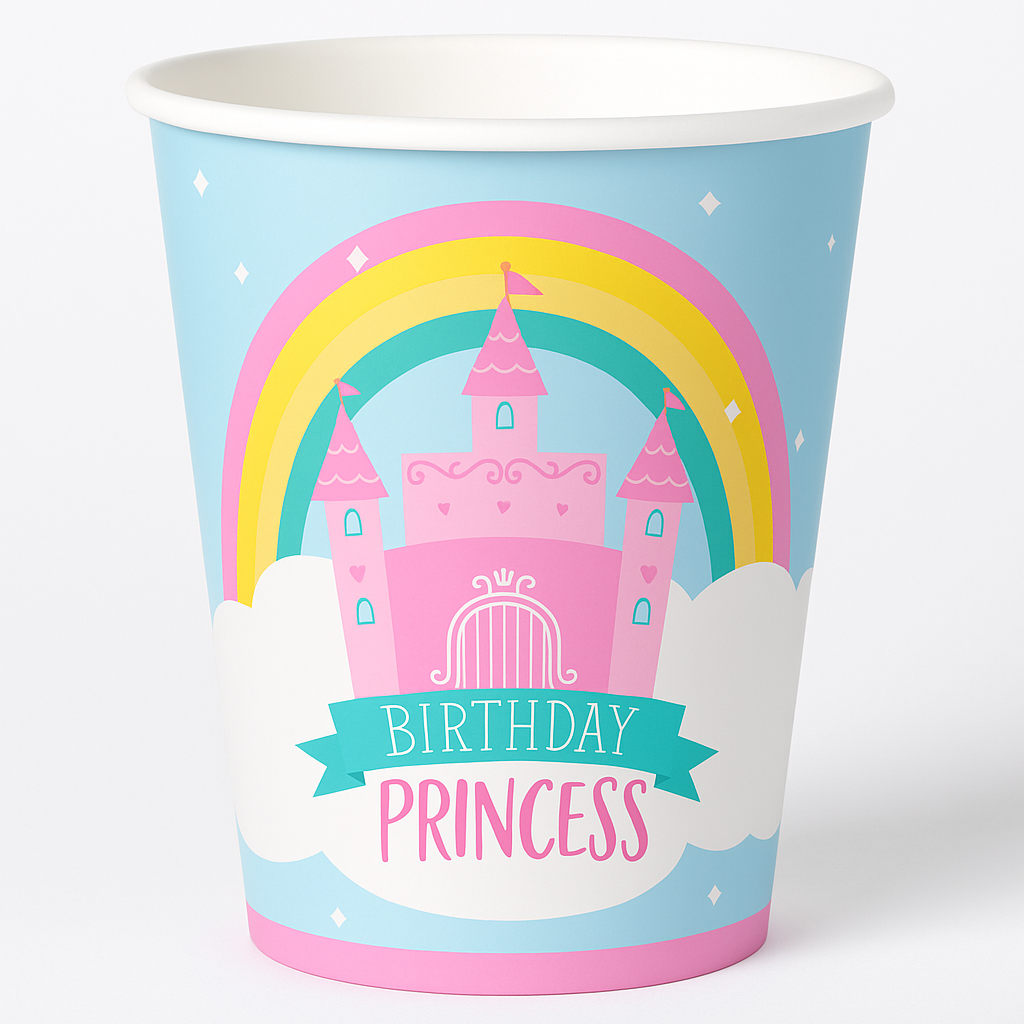 Princess Castle Birthday Paper Cups - 9oz