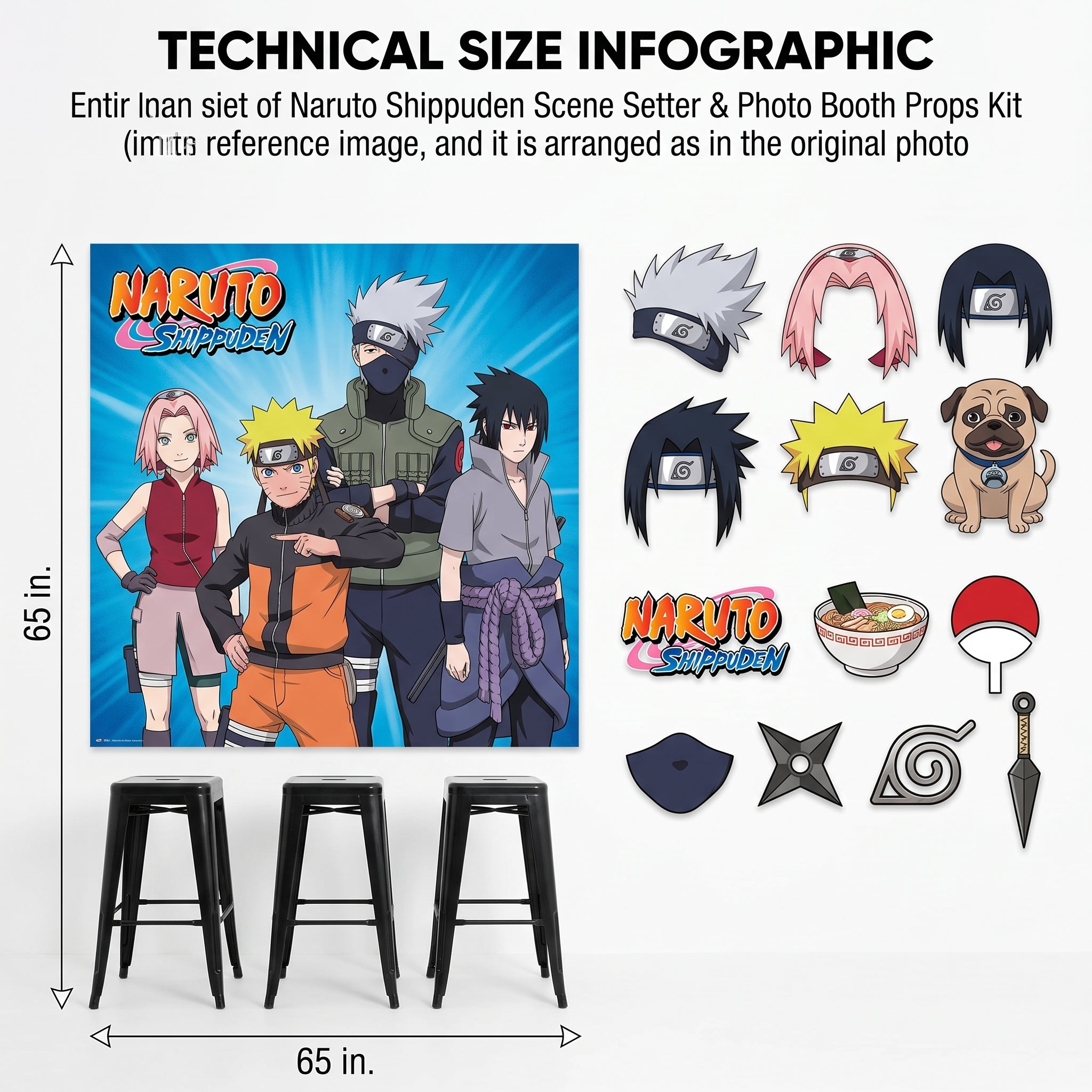 Naruto Shippuden Scene Setter & Photo Booth Props Kit