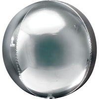 16-Inch Silver Orbz Metallic Foil Balloon