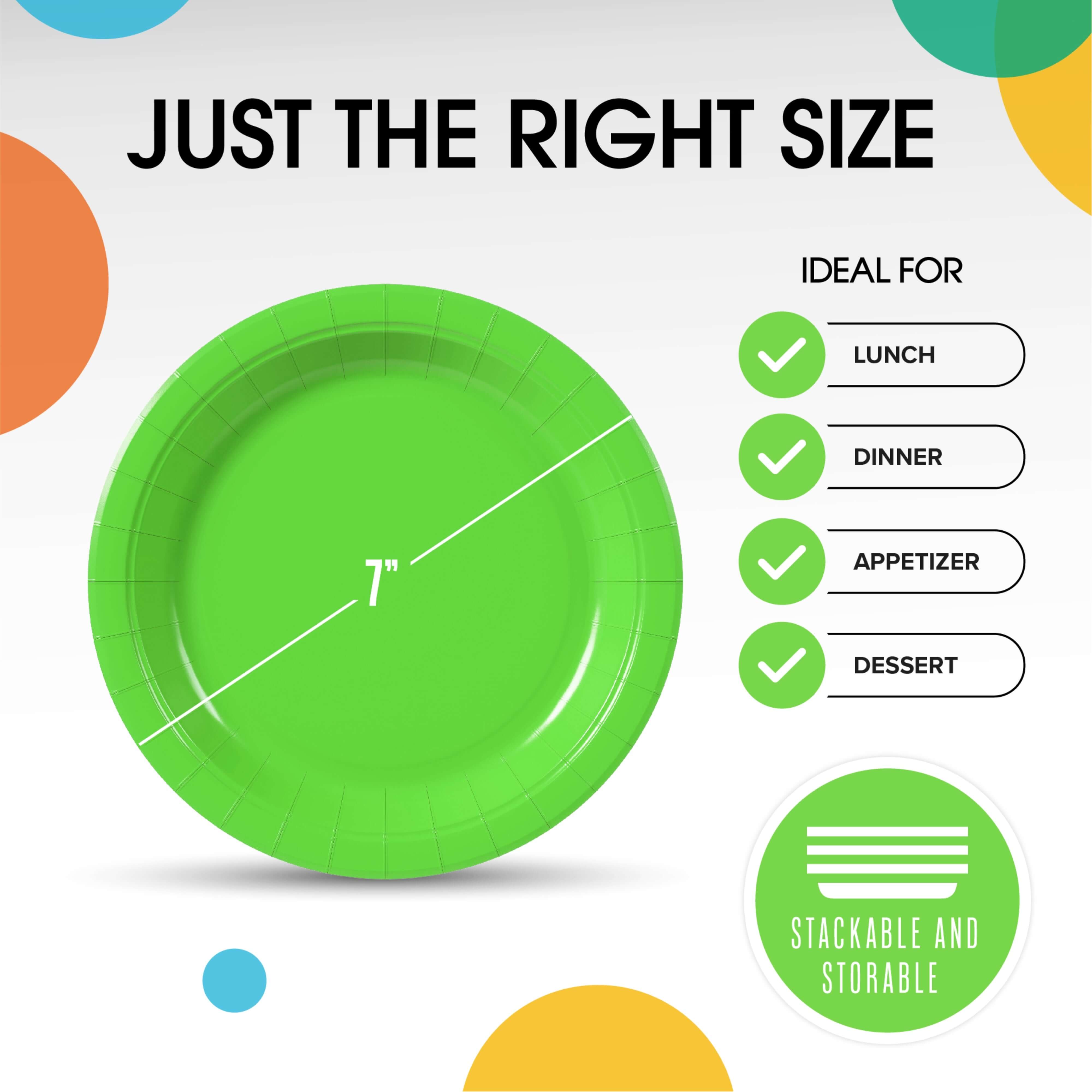 7 In. Lime Paper Plates - 50 Ct.