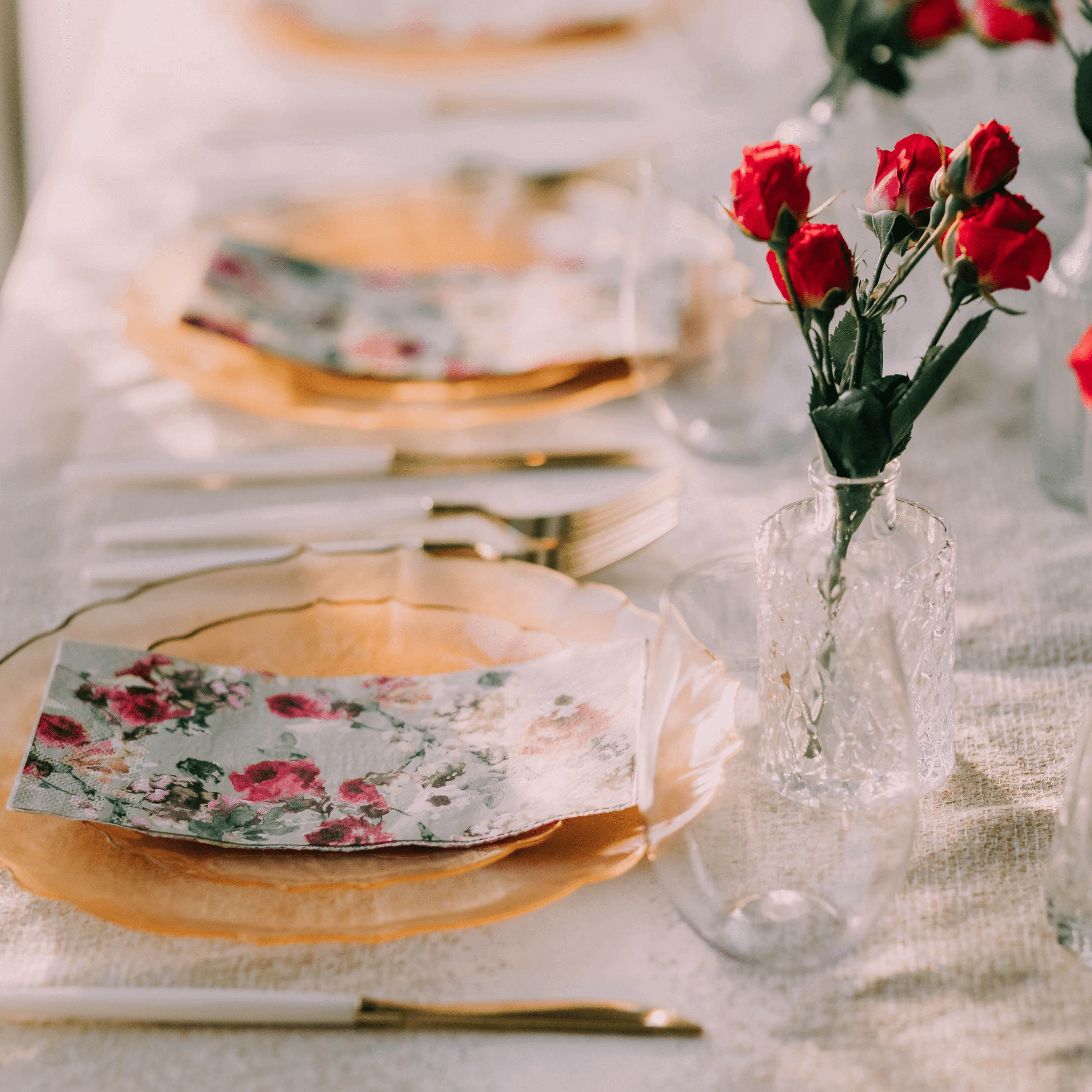 7.5 In. Rose/Gold Petal Plates | 120 Count