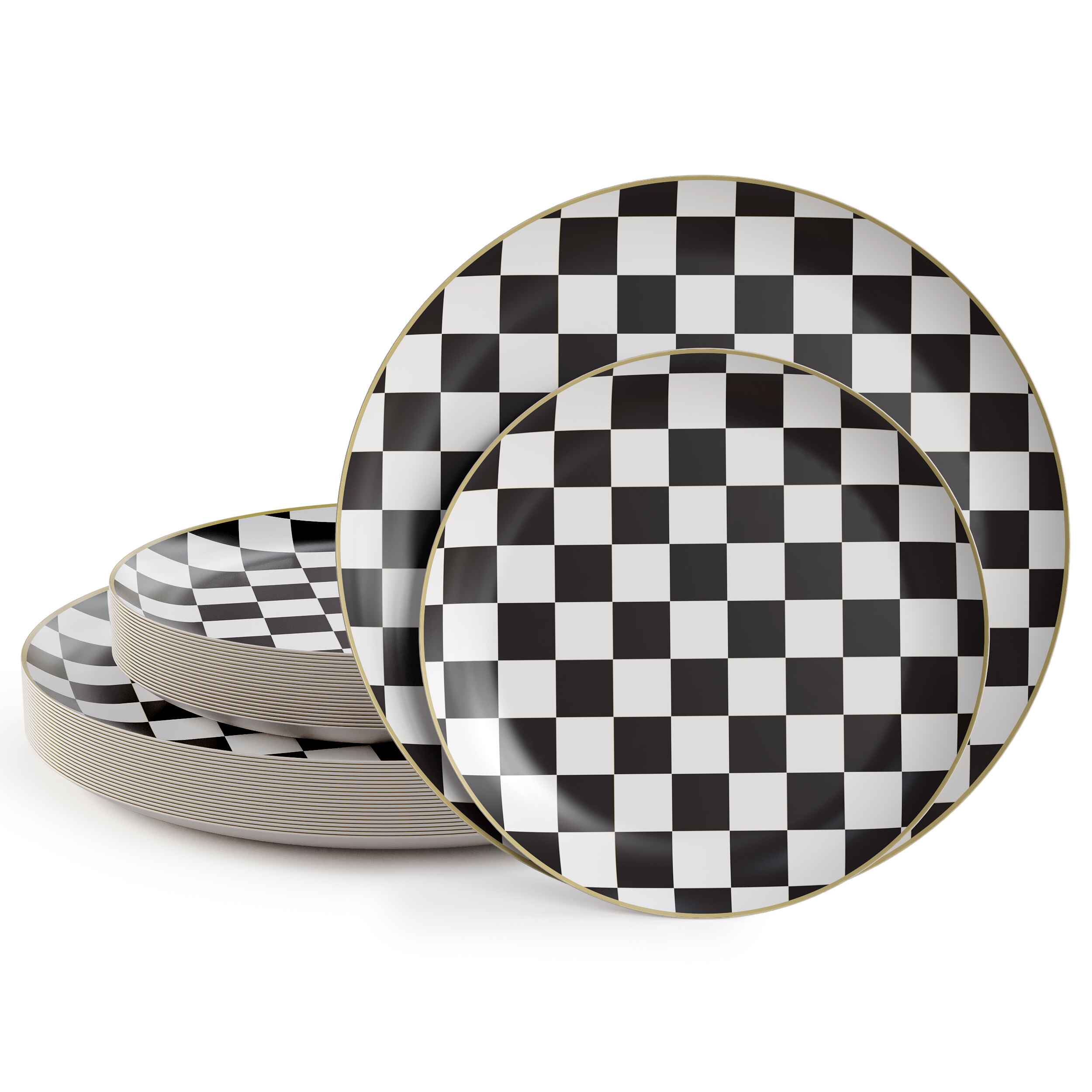 10 In. Earthtrends Checkered Design Plates | 20 Count