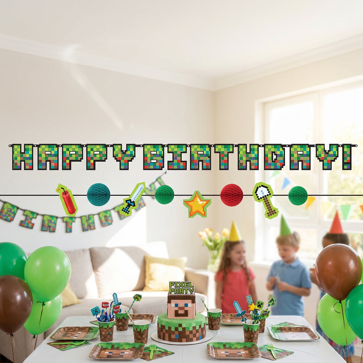 Pixel Party "Happy Birthday" Double Banner Kit