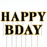 "Better with Age" Birthday Yard Sign - Black/Gold, 9-Piece Set