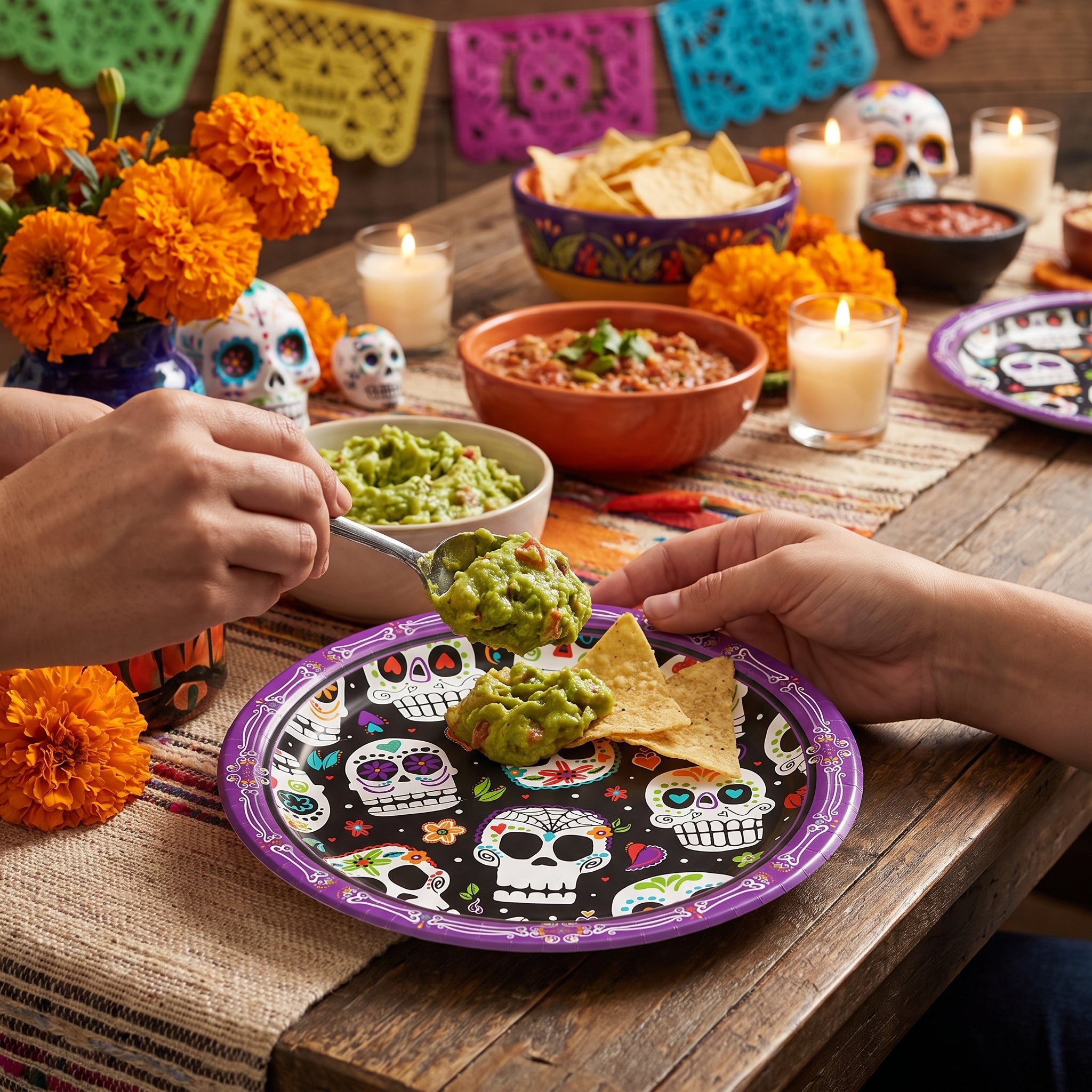 Sugar Skull Soiree Halloween Paper Plates - 6.75"