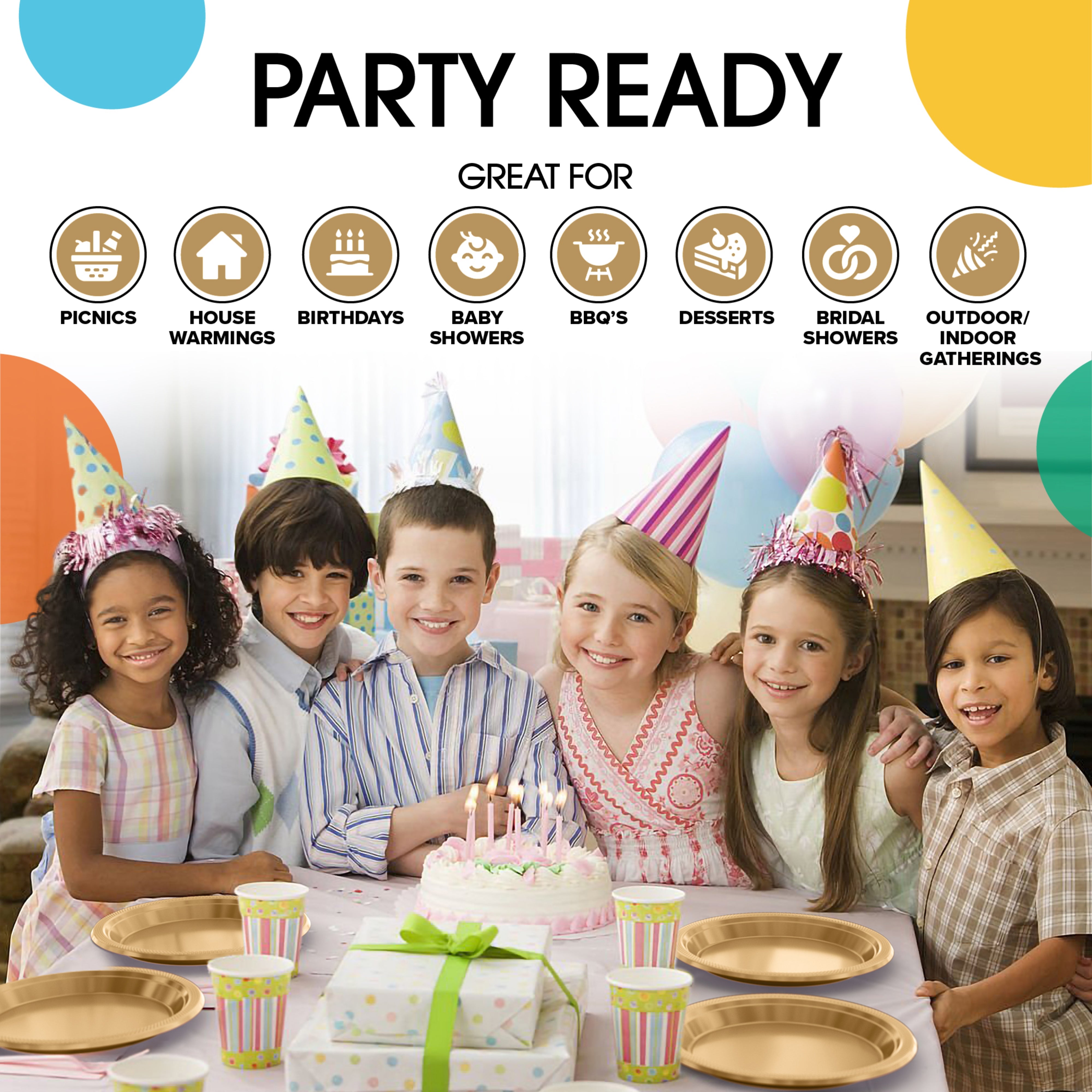 10 In. Gold Plastic Plates | 100 Count