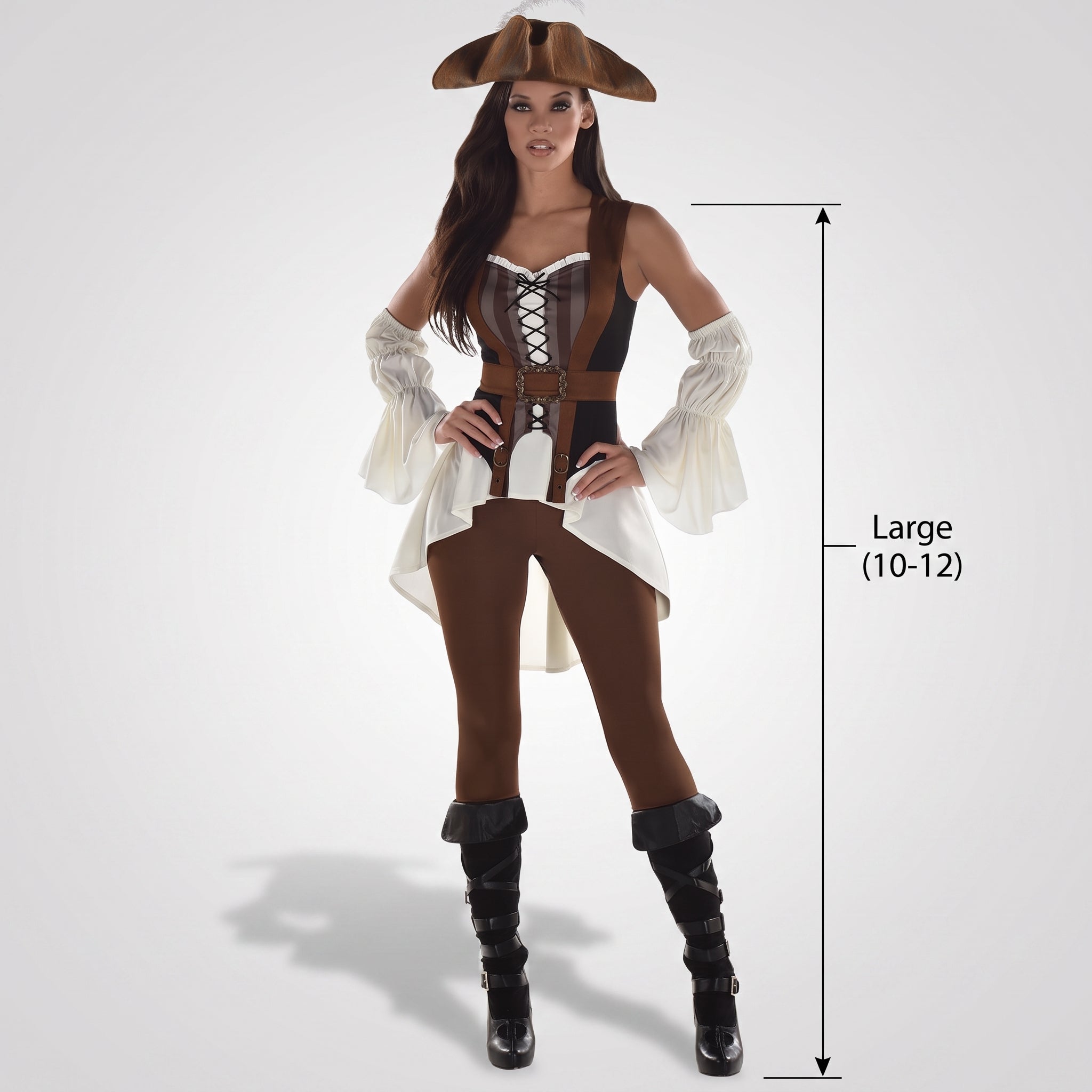 Shipwrecked Women's Pirate Costume - Adult L (10-12)