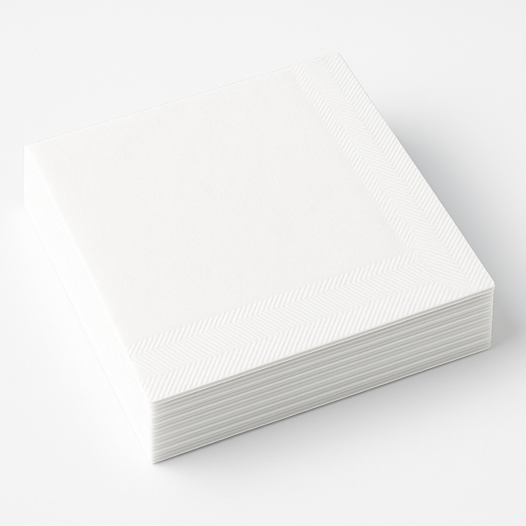 Classic White Beverage Napkins - Solid Color - 5 in.