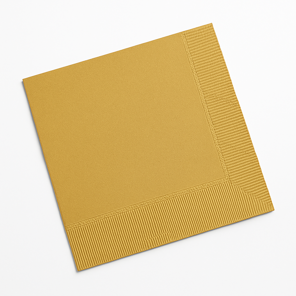 Radiant Gold Beverage Napkins - Solid Color - 5 in.