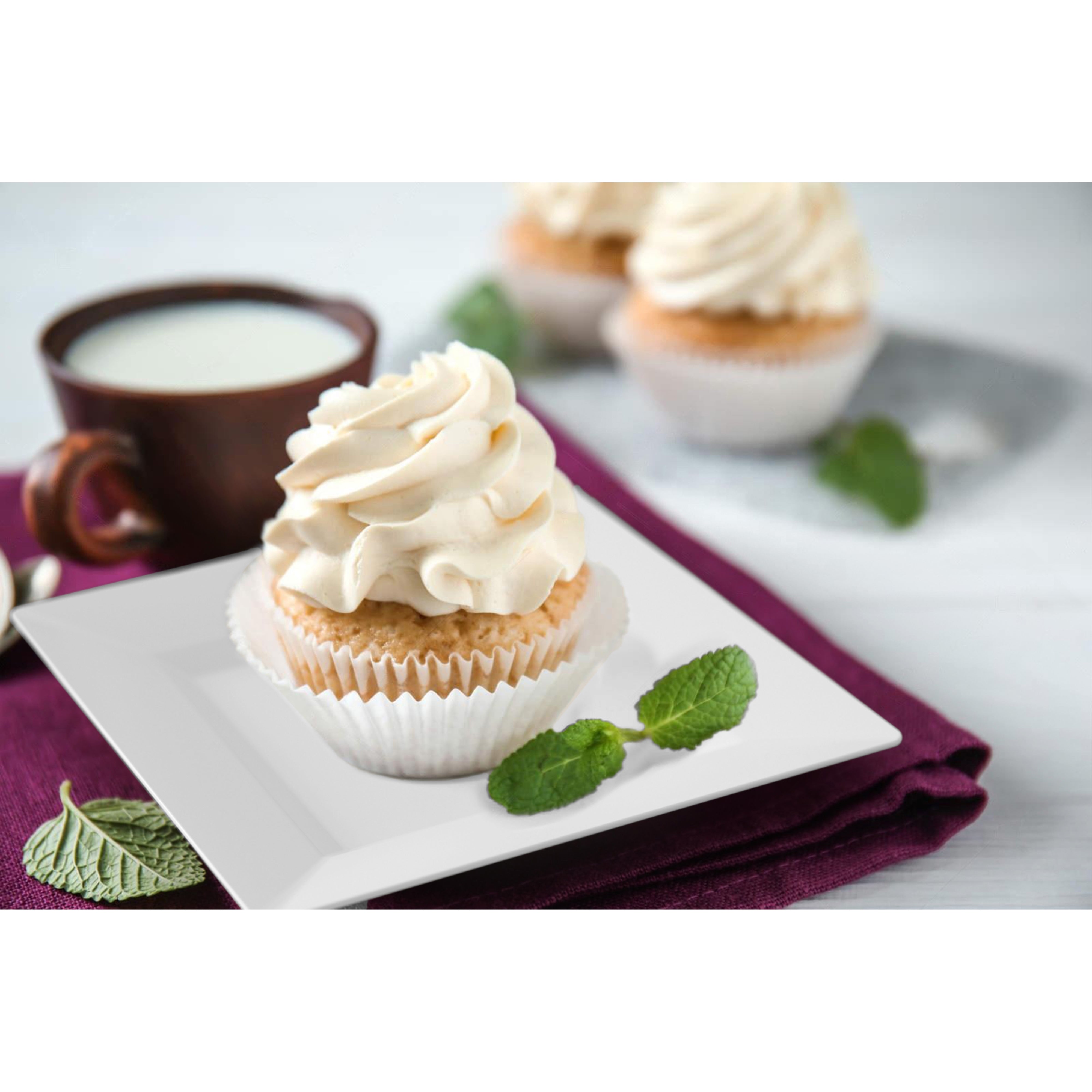 4.5 In. White Square Plates - 100 Count