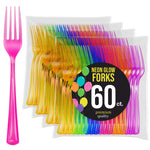 Heavy Duty Neon Plastic Forks - 7.5 in. | 60 Count