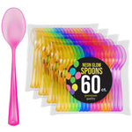 Heavy Duty Neon Plastic Spoons - 7.5 in. | 60 Count