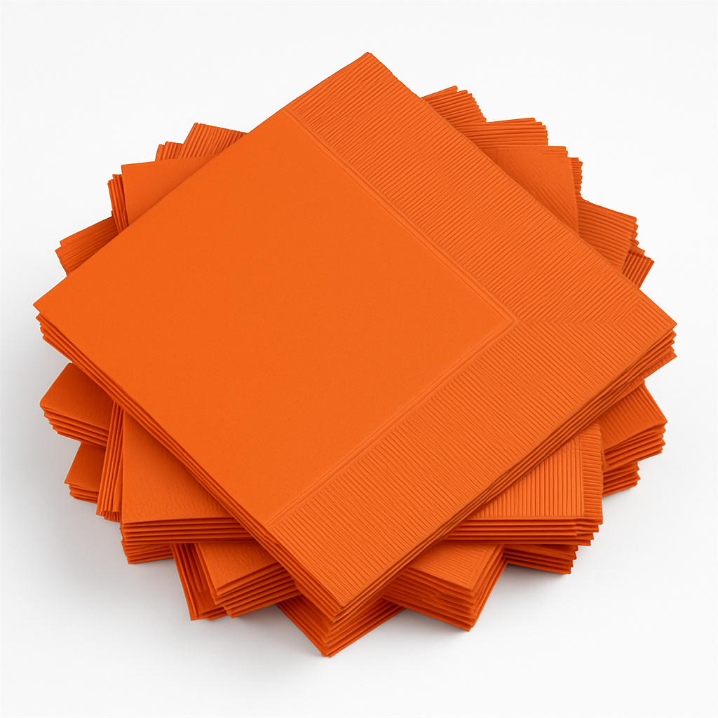 Vibrant Orange Luncheon Napkins - Pack of 40