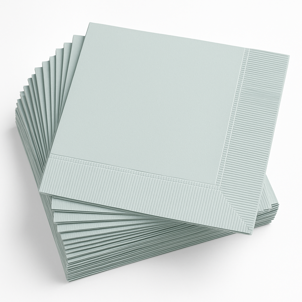 Elegant Silver Lunch Napkins - 20 Pack
