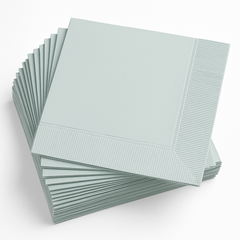 Elegant Silver Lunch Napkins - 20 Pack