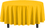 Round Yellow Plastic Table Cover - 84 in.