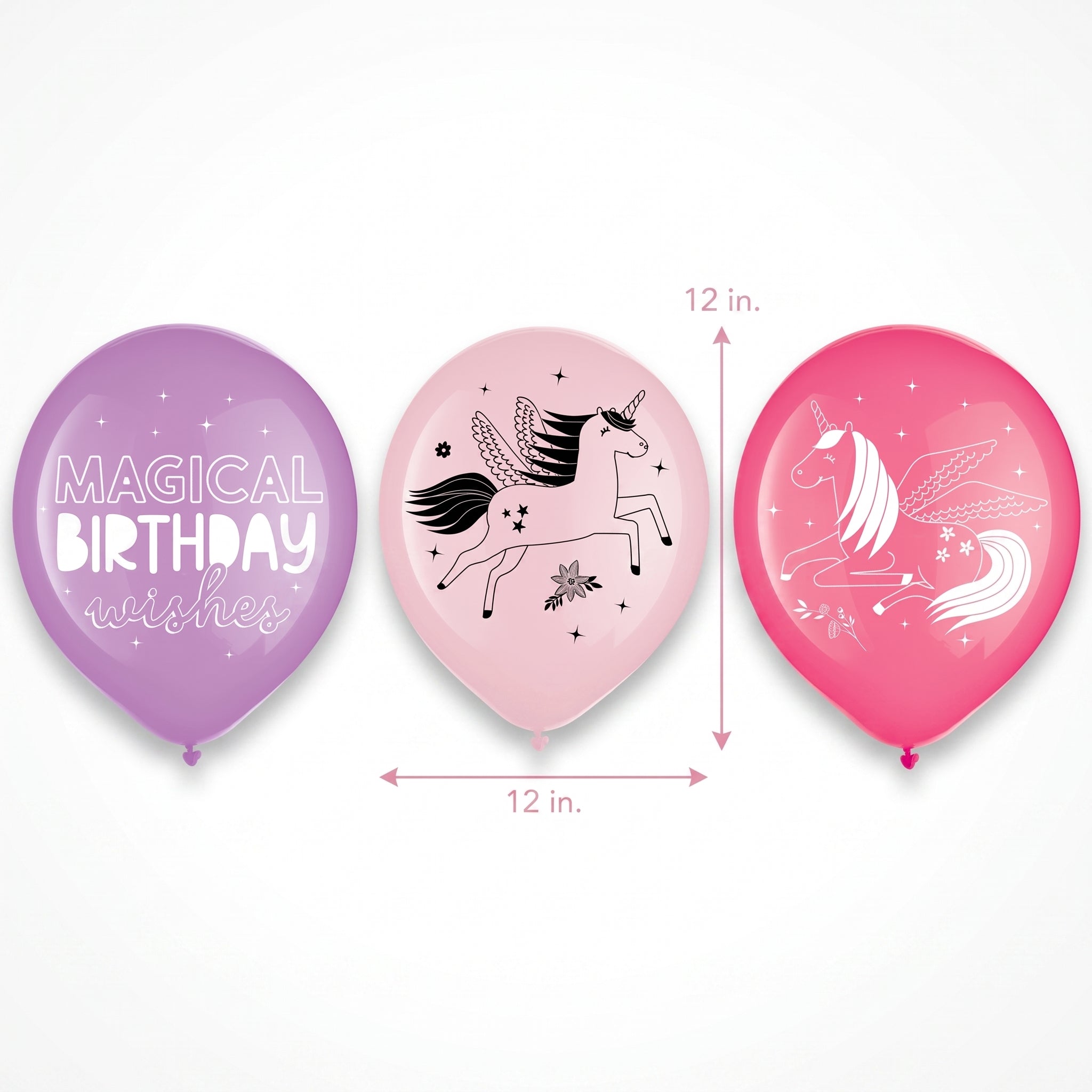 Enchanting Unicorn Birthday Balloons - 12ct