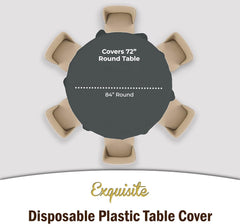 Premium Round Silver Plastic Table Cover | Case of 96