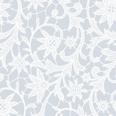 Round White Lace Plastic Table Cover | 84 in.