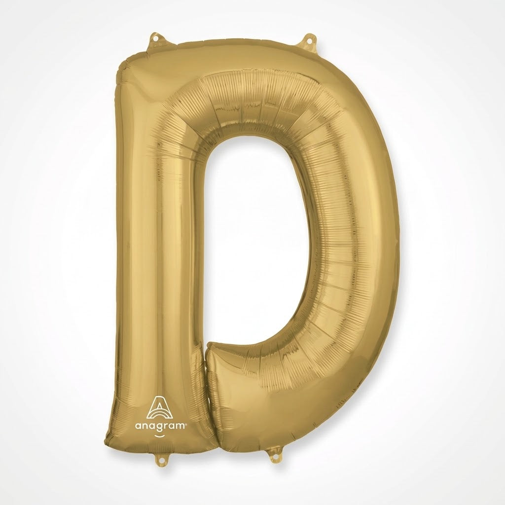 Gold Foil Letter "D" Balloon - Metallic Decor