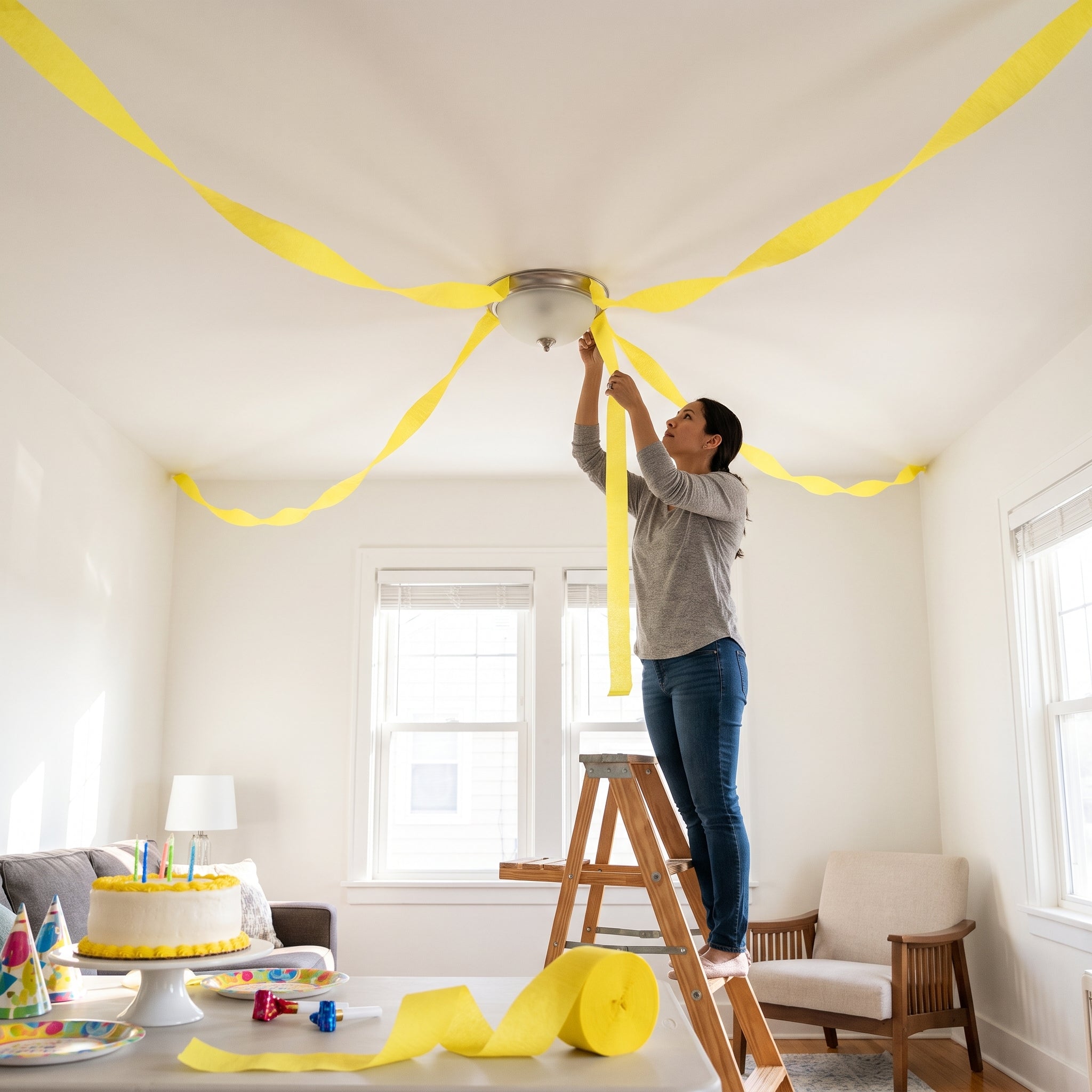 Yellow Sunshine Crepe Streamers - 81ft