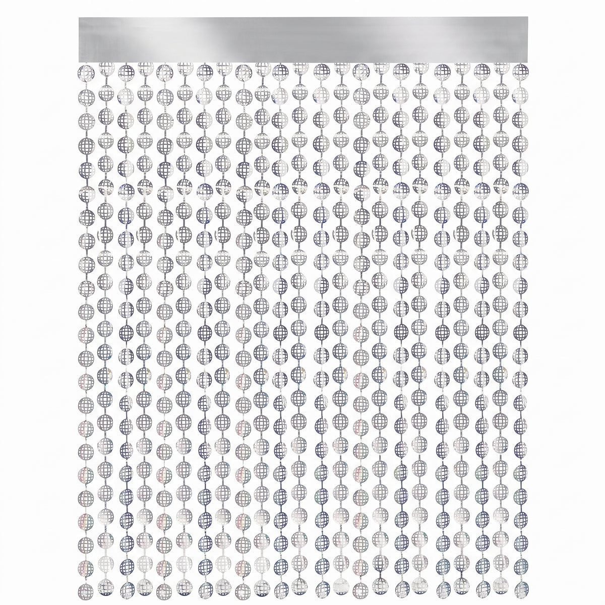 Disco Foil Doorway Curtain with Hanging Disco Balls