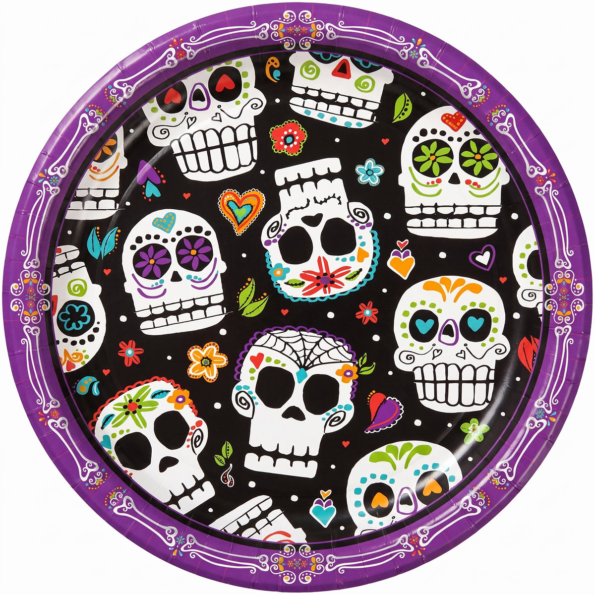 Sugar Skull Soiree Halloween Paper Plates - 6.75"