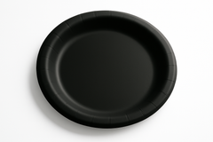 Elegant Black 6.75" Round Paper Plates - 16 Count