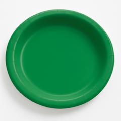Festive Green 6.75"" Round Paper Plates