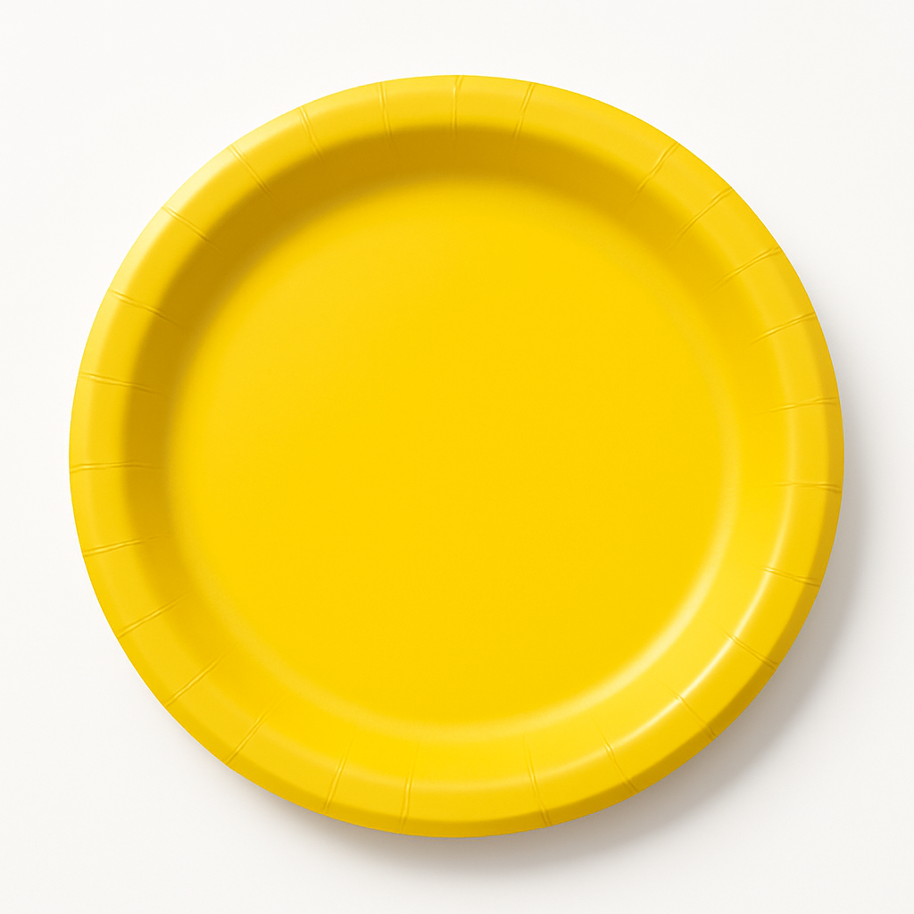 Vibrant Yellow 8.5" Round Paper Plates - 20 Pack