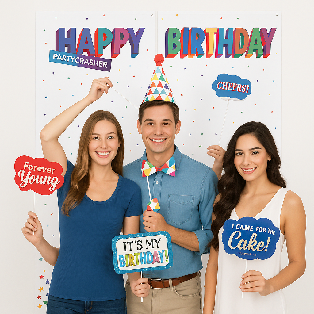 Here's to Your Birthday Scene Setter & Photo Booth Props Kit