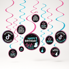 "Internet Famous" Swirl Hanging Decorations - 12 Pack