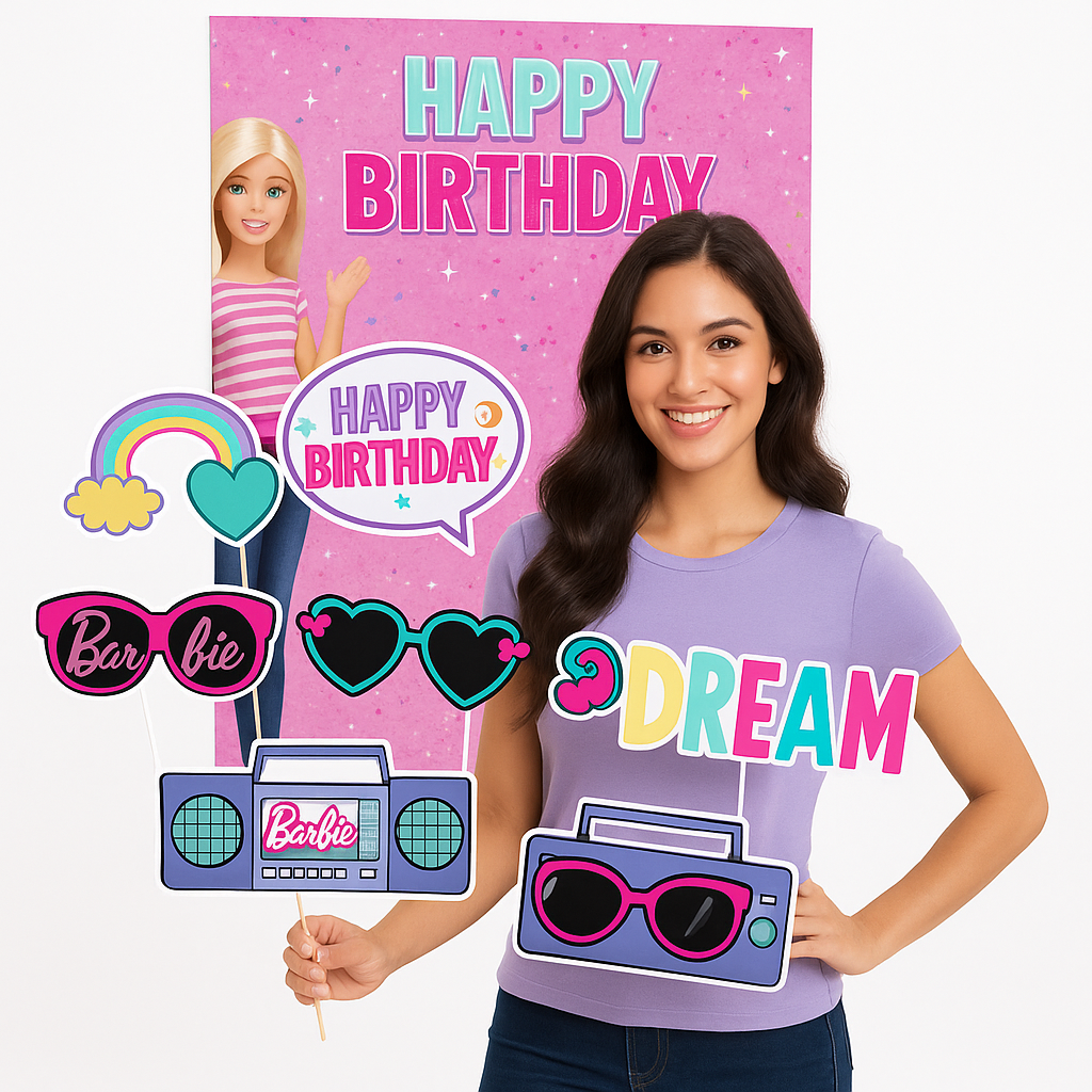 Barbie Dream Party Scene Setter with Props for Kids' Birthdays